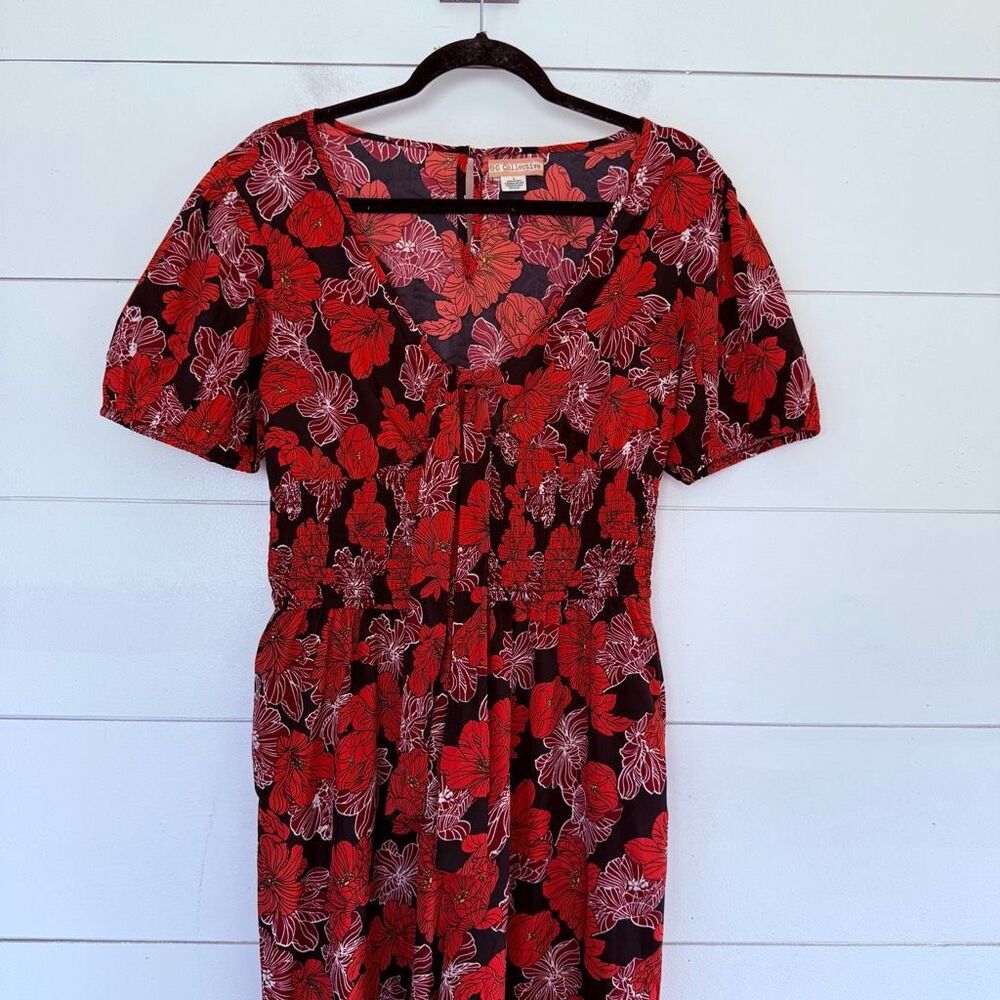OG Collective Women’s Large Floral Dark Jumpsuit Boho